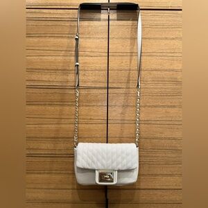 Karl Lagerfeld Paris Quilted Crossbody Shoulder Bag Creamy White Like NEW